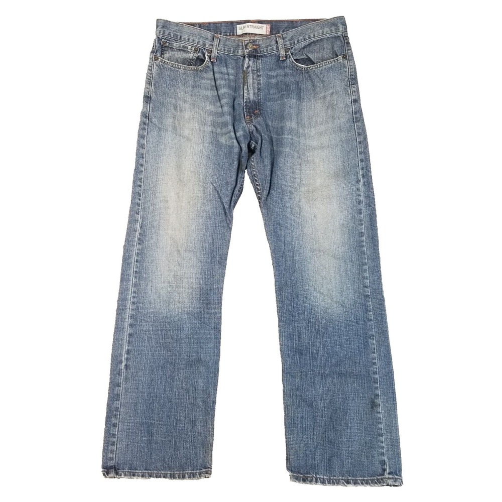 Levi's 514 jeans men's 38x32 slim straight blue denim pants retro